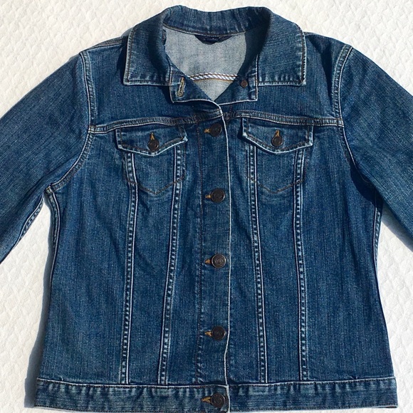 LANDS’ END BLUE JEAN JACKET - Picture 11 of 14